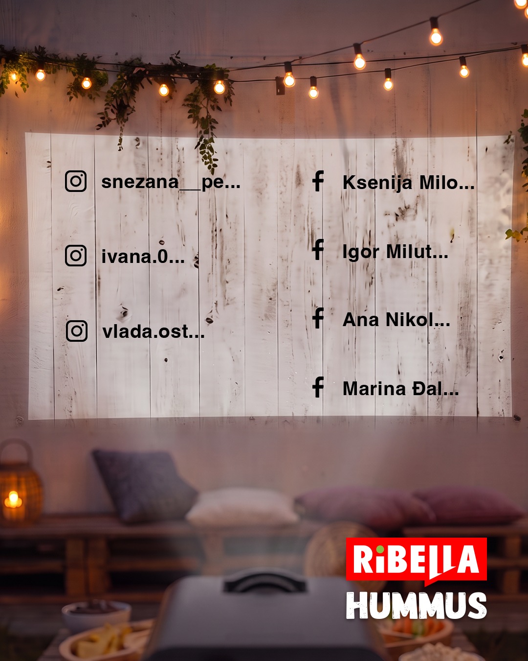Nikada nije lako, ali uspeli smo! 😊
Evo i spiska pobednika koji su osvojili RIBELLA MOVIE SET. Molimo ih sve da nam se što pre jave u Facebook /Instagram inbox.
Hvala svima još jednom!
#HummusLover #HummusAddict #RibellaHummus #Giveaway